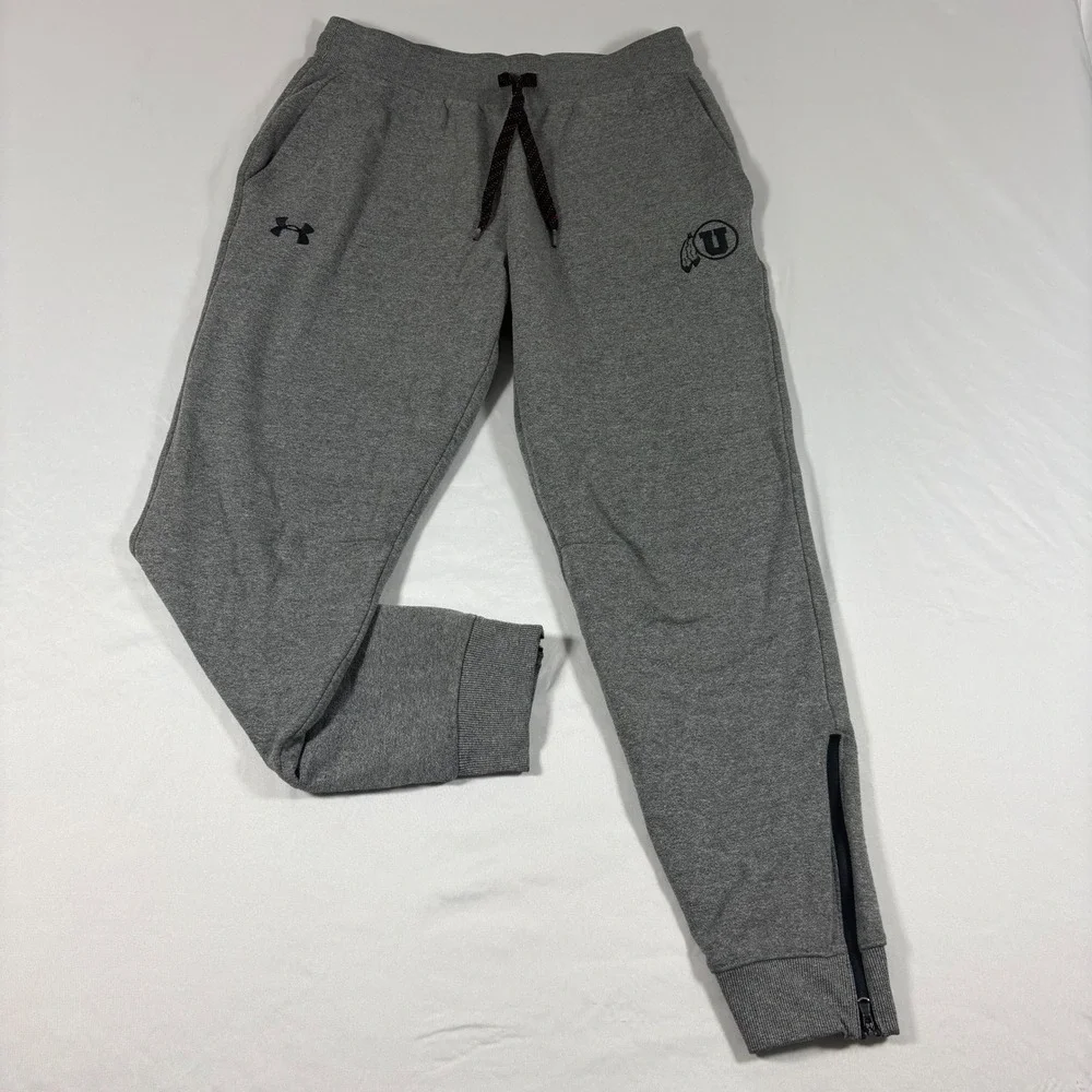 Under Armour Utah Utes Men's Size L Gray ColdGear Sweatpants Joggers Athleisure